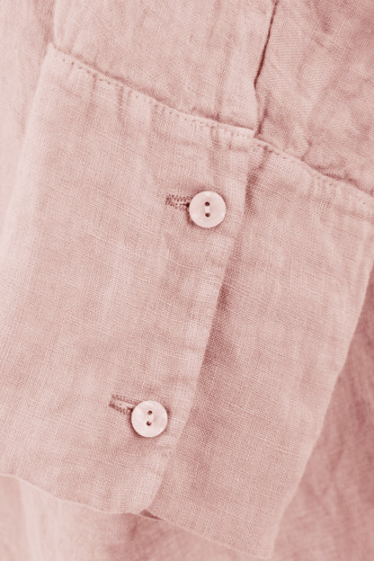 Collar V Neck Linen Top