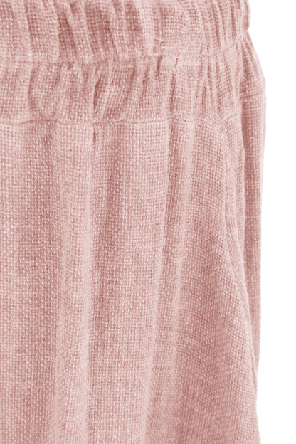 Side Slit Wide Leg Teabag Linen Trouser