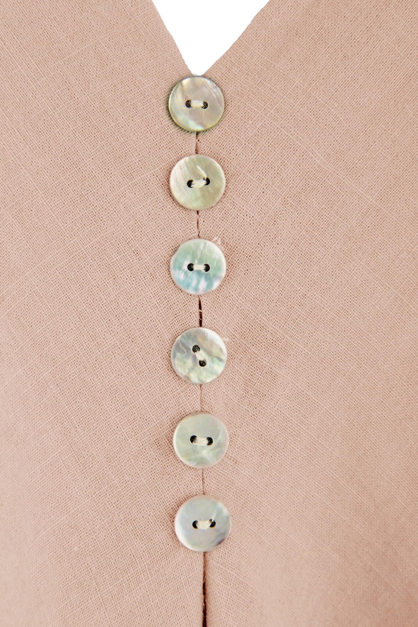 Sleeveless V Neck Button Detail Linen Top
