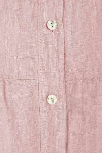 Sleeveless Tiered Linen Top