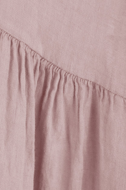 Pleat Panel Linen Dress