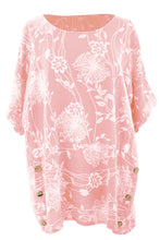 Load image into Gallery viewer, Dandelion Print Button Detail Top
