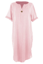 Load image into Gallery viewer, Button Detail Stripe Midi
