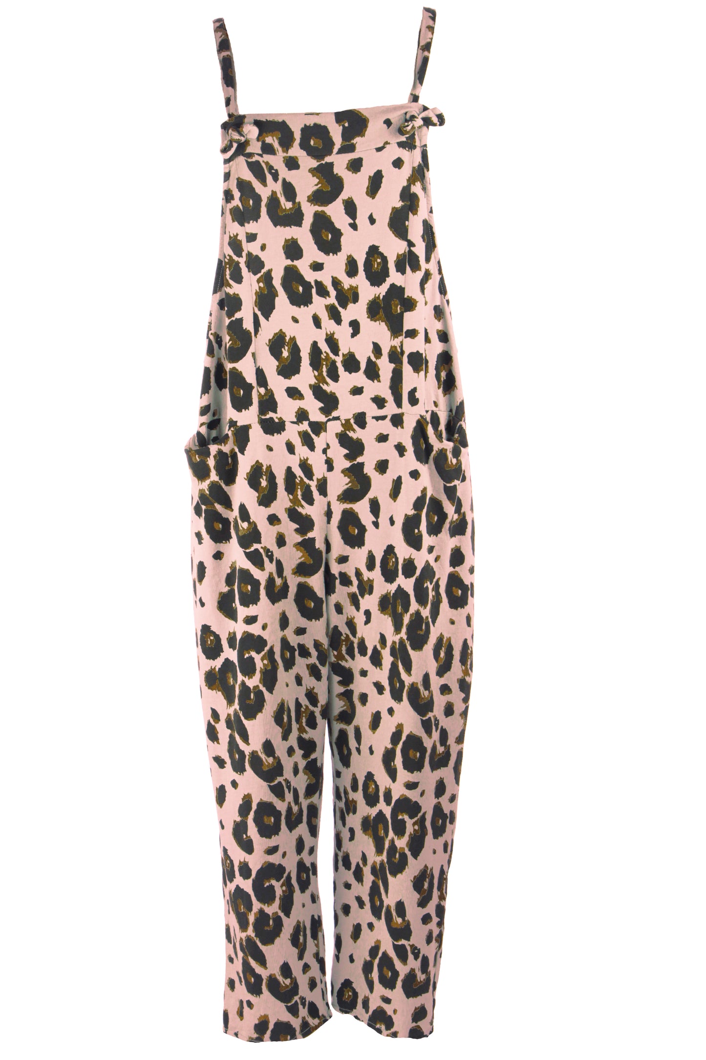 Leopard Jersey Dungarees