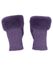 Load image into Gallery viewer, Faux Fur Cashmere Knit Fingerless Gloves
