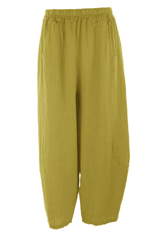 2 Pocket Barrel Leg Linen Trouser