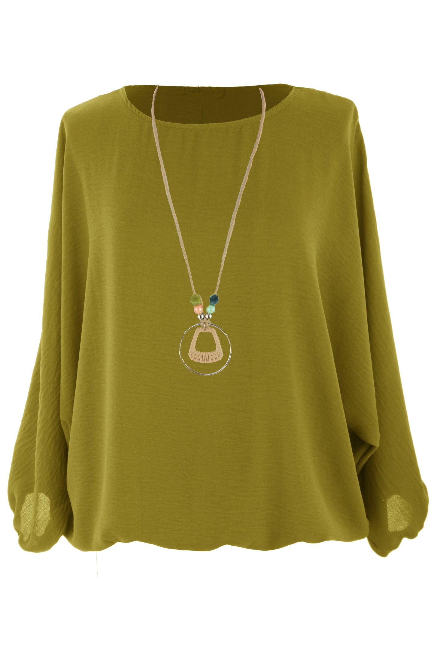 Puffball Hem Necklace Top