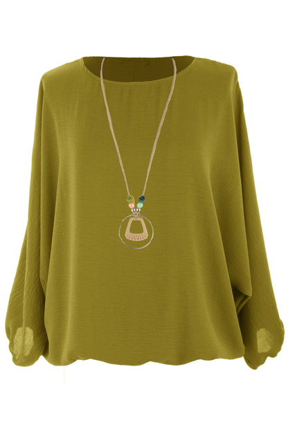 Puffball Hem Necklace Top