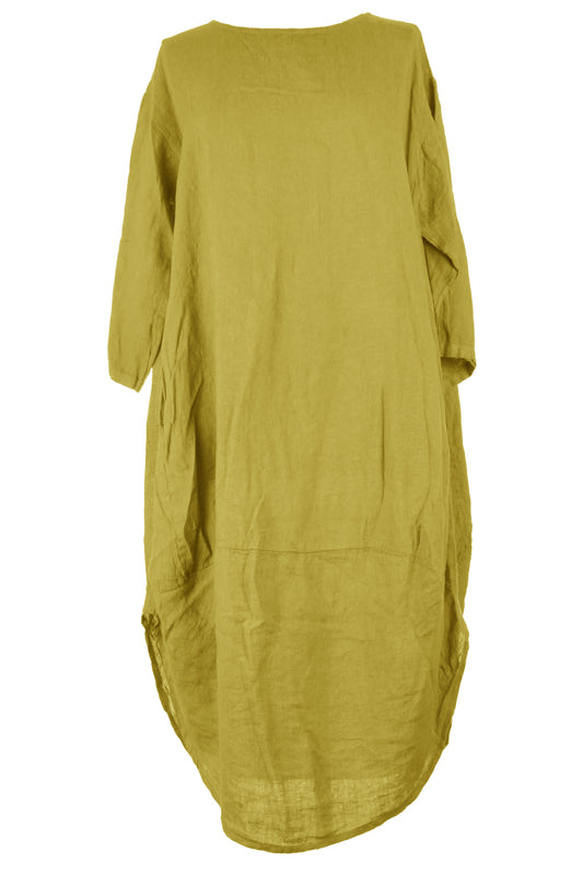 2 Pocket Cocoon Linen Midi