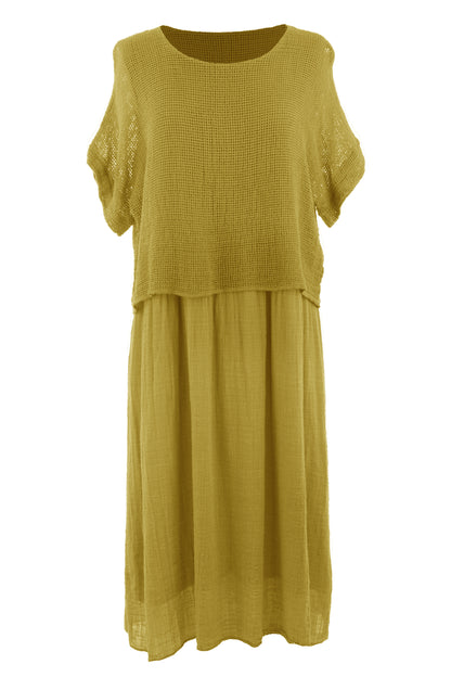 Mesh Shrug Cotton Midi