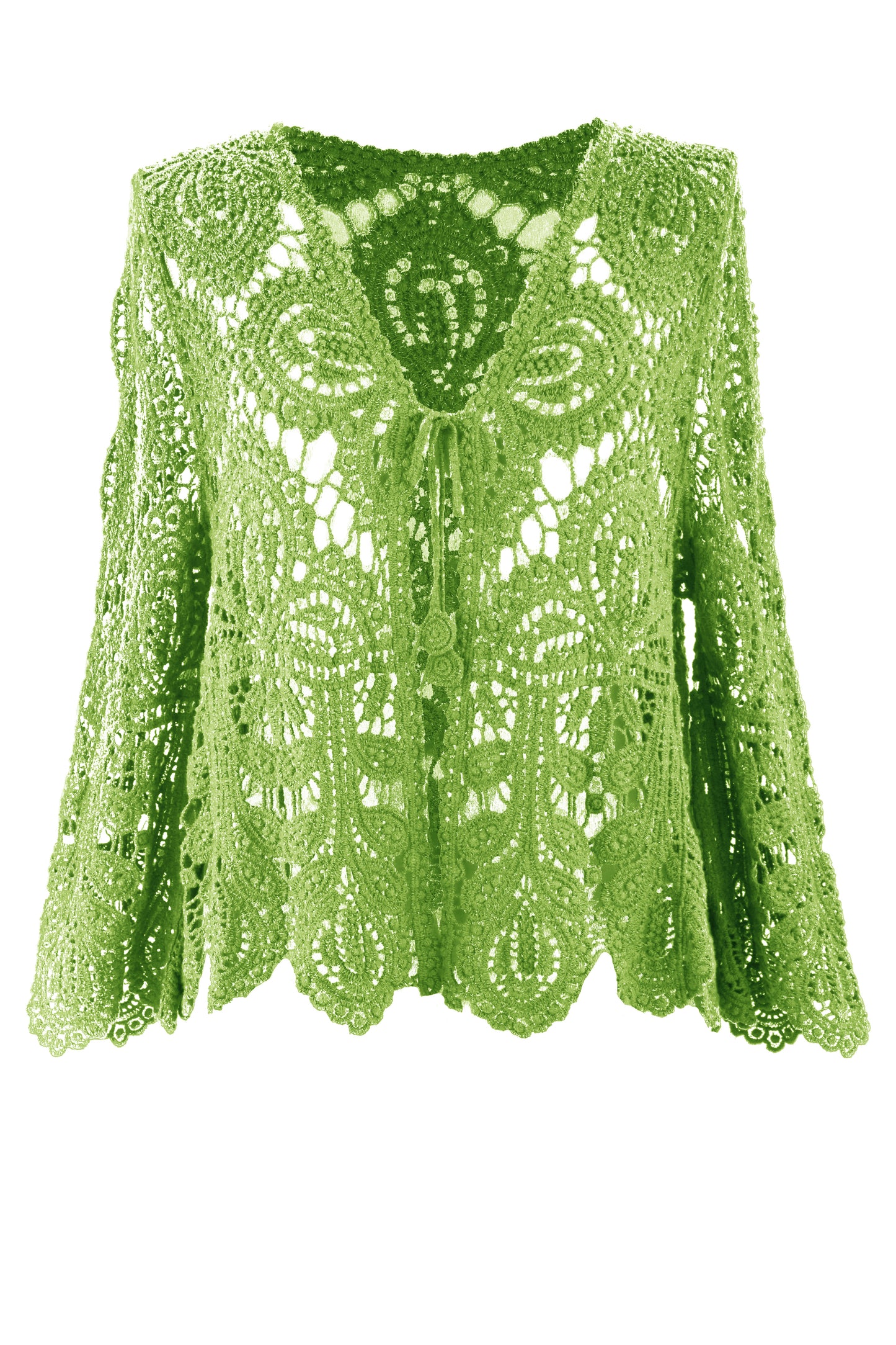 Tie Front Crochet Cardigan