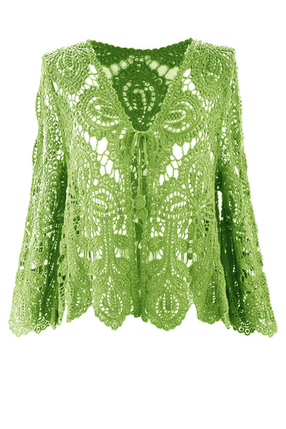 Tie Front Crochet Cardigan