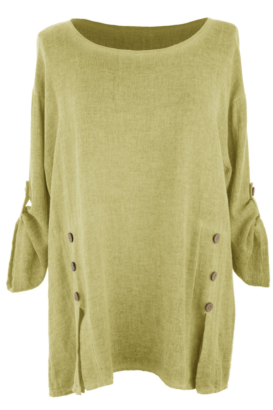 Cutout Button Detail Teabag Top