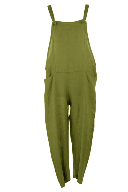 Tie Knot Linen Dungarees