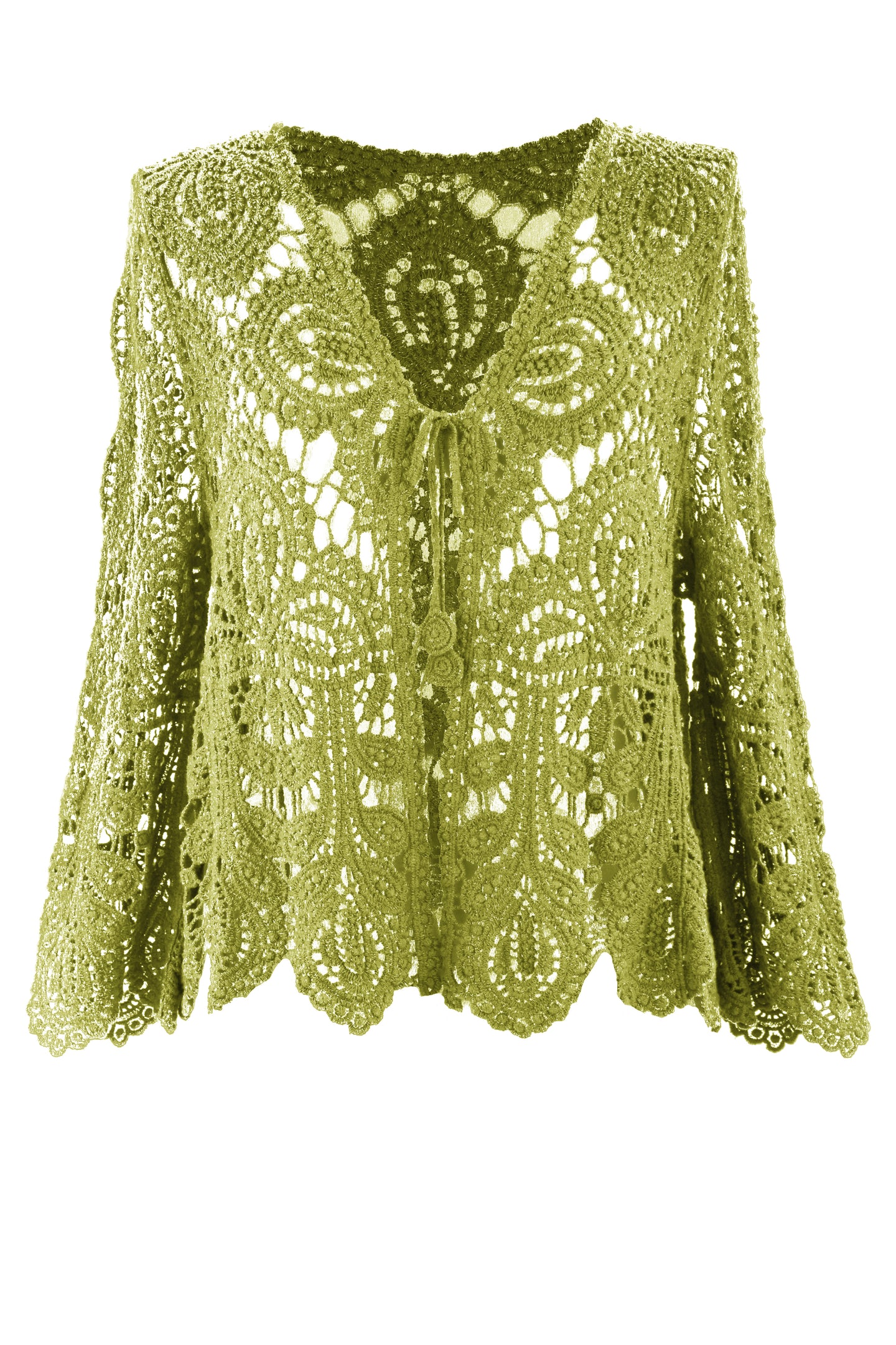 Tie Front Crochet Cardigan