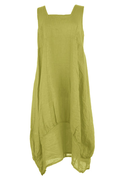 Square Neck Linen Dress