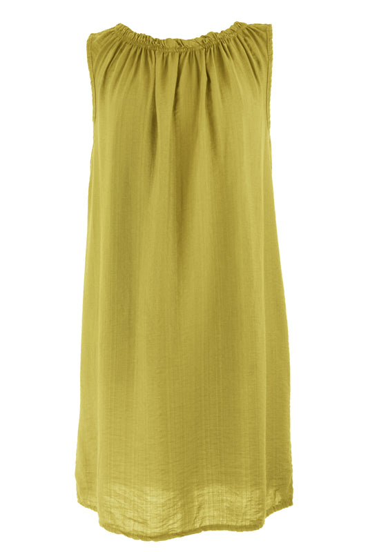Sleeveless Ruched Neck Dress