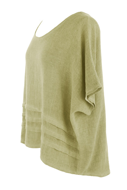 Pleat Detail Teabag Linen Top