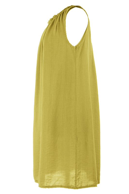 Sleeveless Ruched Neck Dress