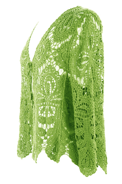 Tie Front Crochet Cardigan