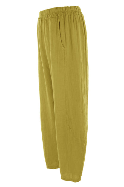 2 Pocket Barrel Leg Linen Trouser