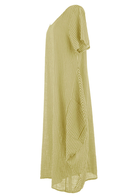 Stripe 2 Pocket Tulip Midi