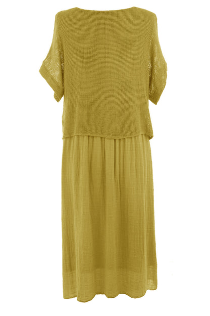 Mesh Shrug Cotton Midi