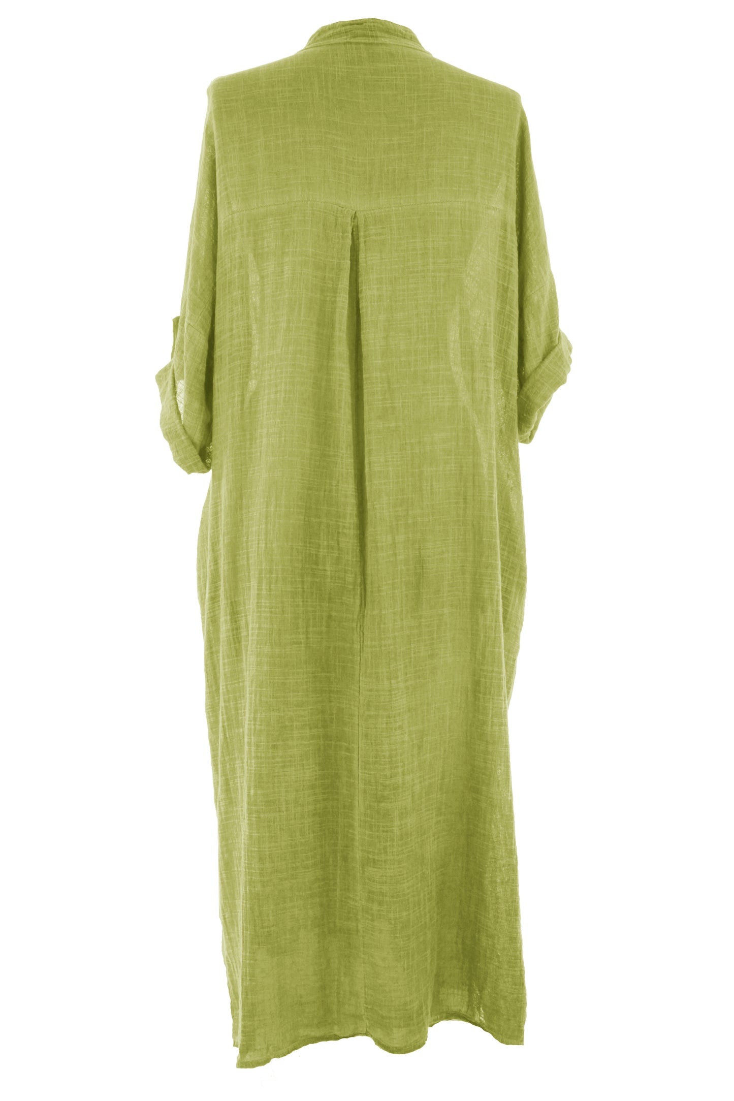 V Neck 2 Pocket Cotton Midi
