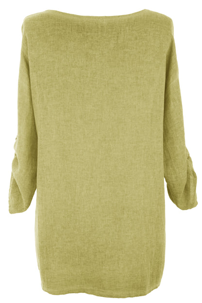 Cutout Button Detail Hopsack Top