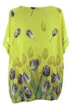 Load image into Gallery viewer, Tulip Print Necklace Cotton Top
