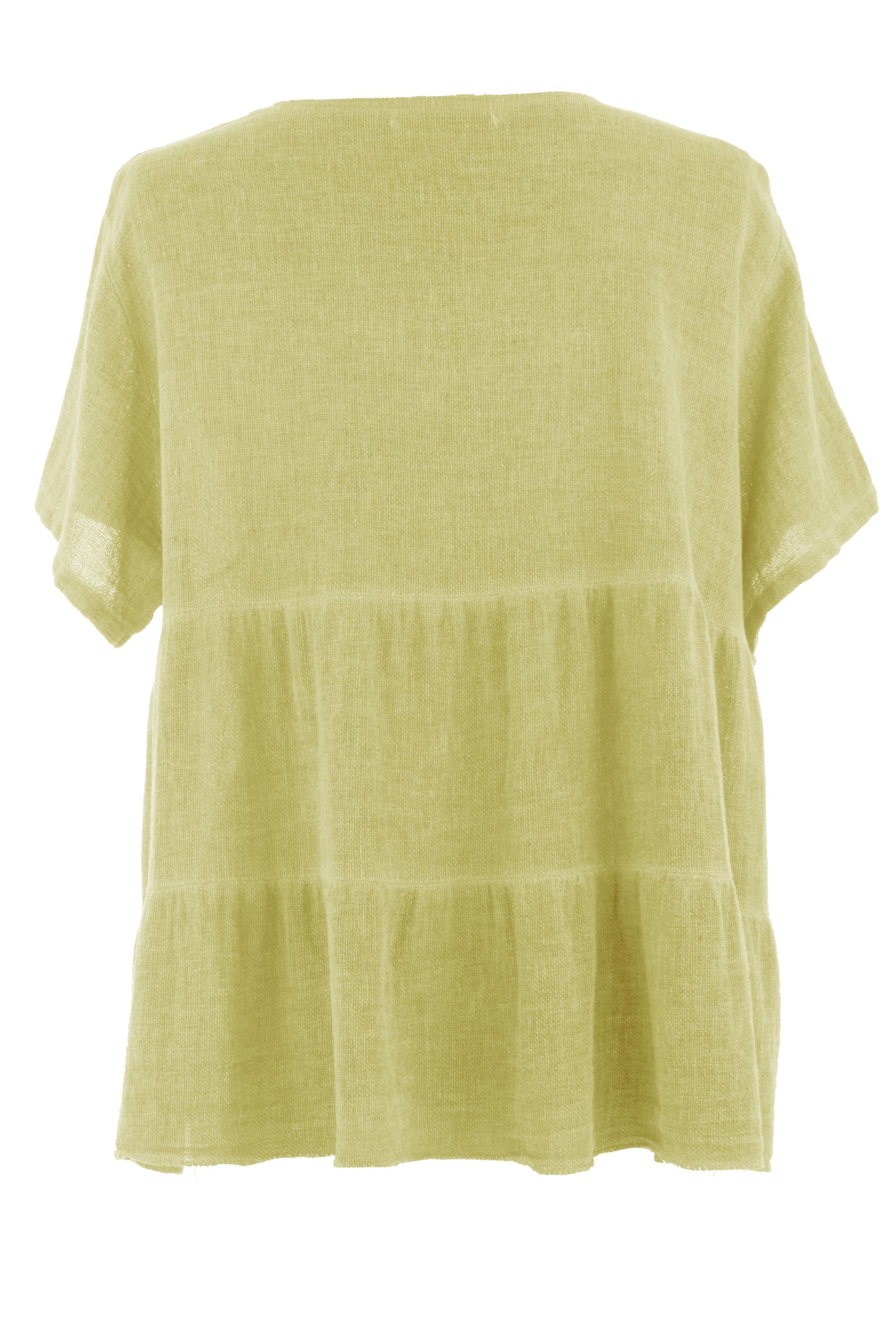 Button Tiered Linen Top