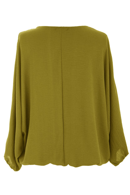 Puffball Hem Necklace Top