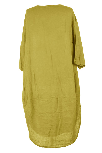 2 Pocket Cocoon Linen Midi