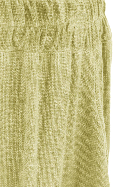 Side Slit Wide Leg Teabag Linen Trouser