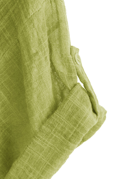 V Neck 2 Pocket Cotton Midi