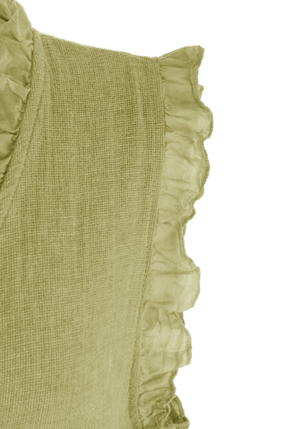 Sleeveless Frill Trim Teabag Top