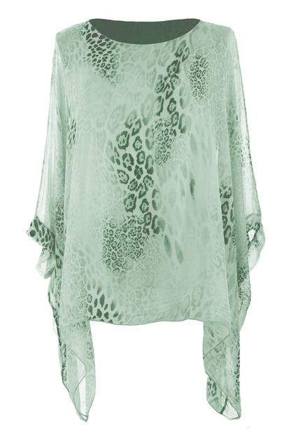 Leopard Print Silk Blouse