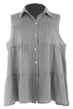 Load image into Gallery viewer, Sleeveless Tiered Linen Top
