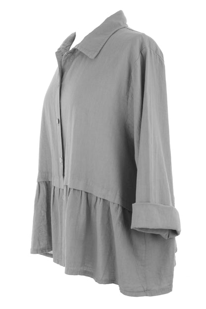 Frill Panel Linen Shirt