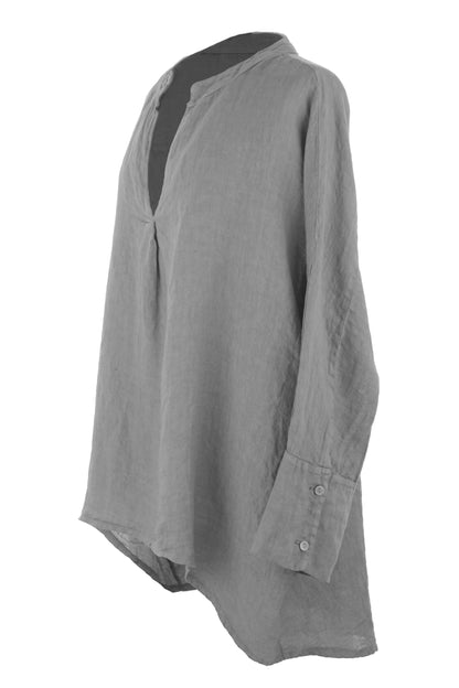 Collar V Neck Linen Top