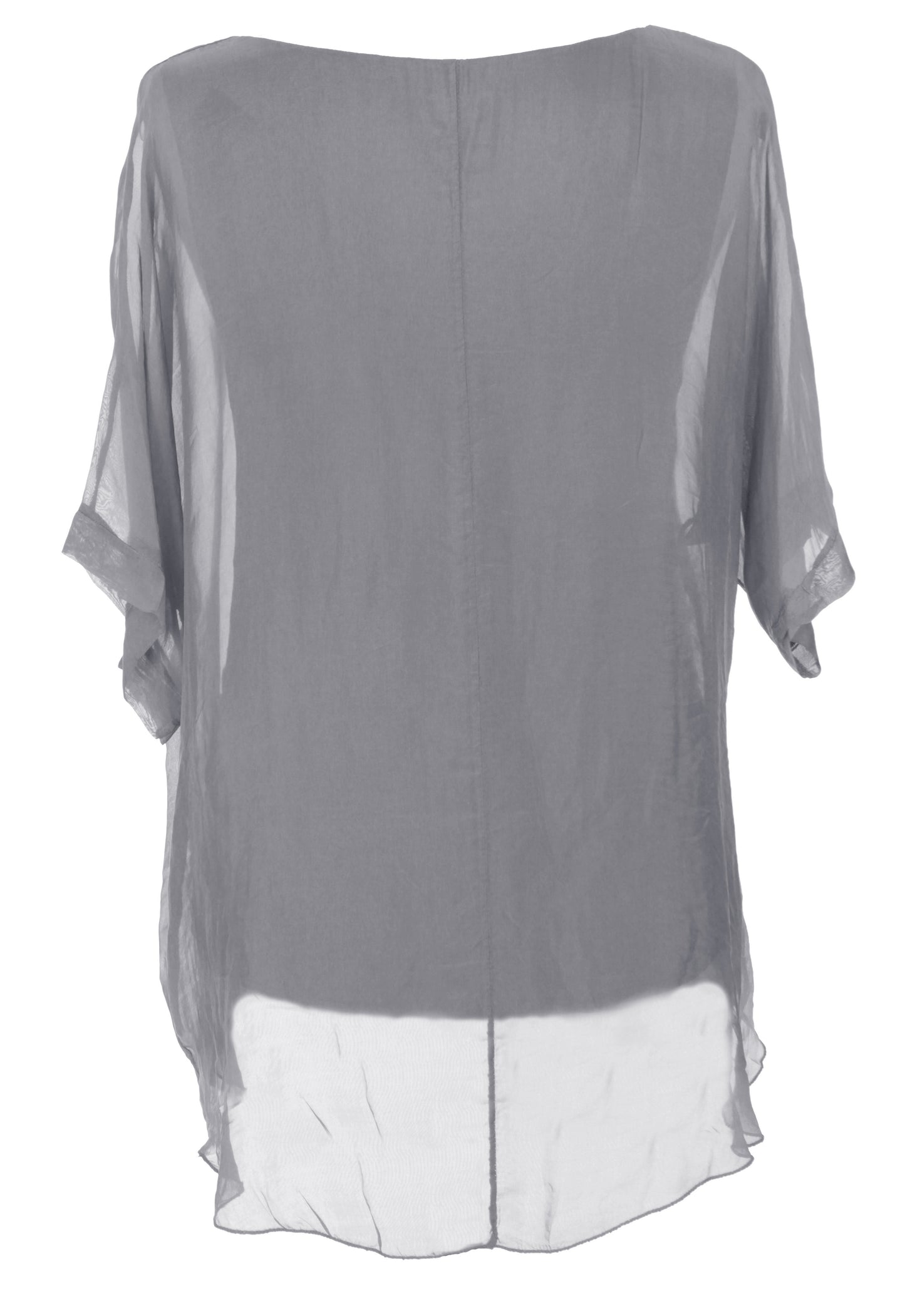 Frayed Hem Silk Top