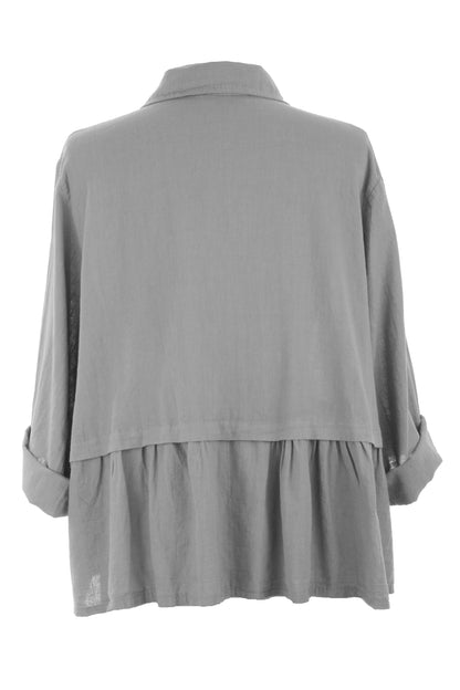 Frill Panel Linen Shirt