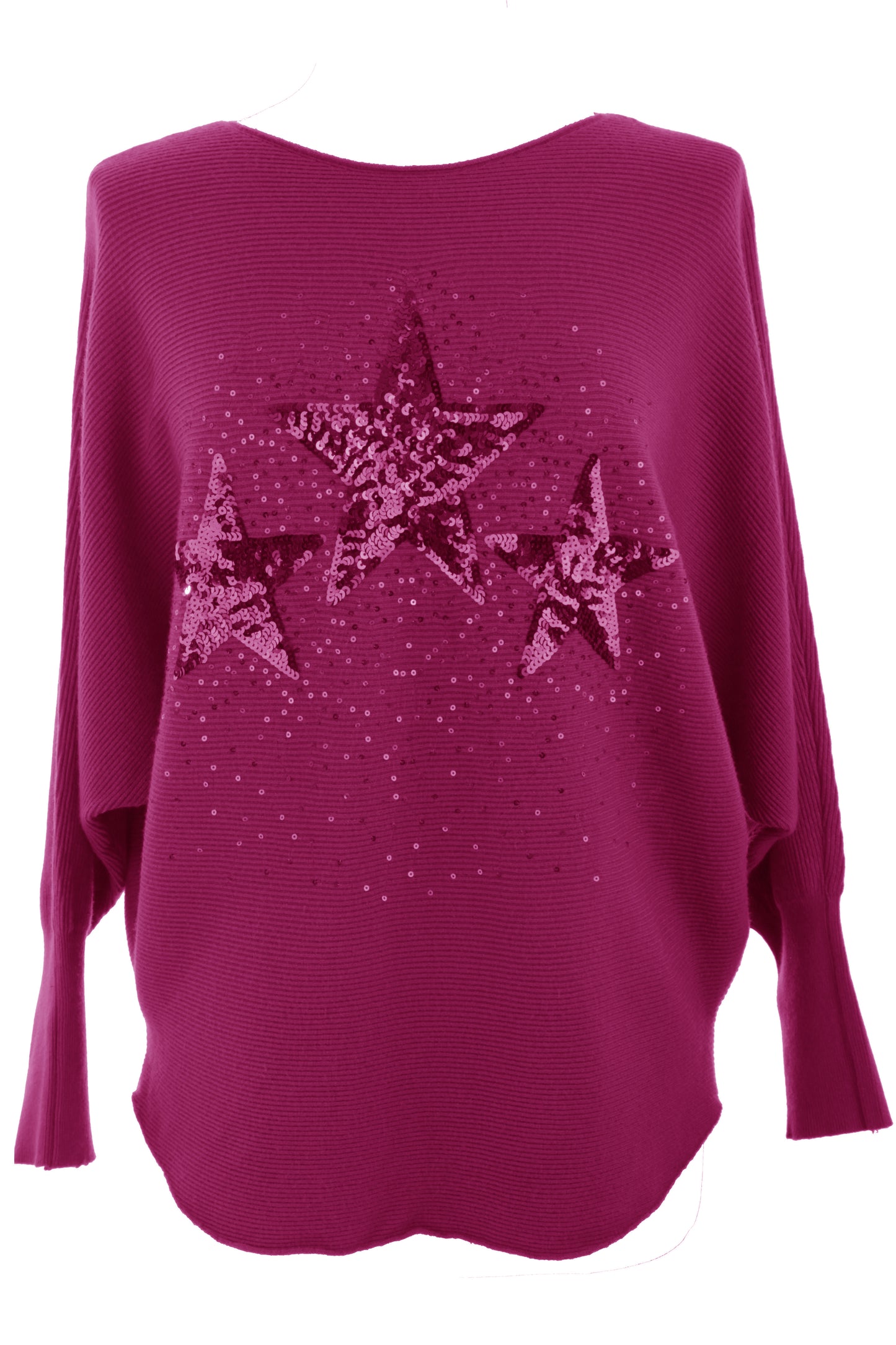 3 Sequin Star Ribbed Jumper
