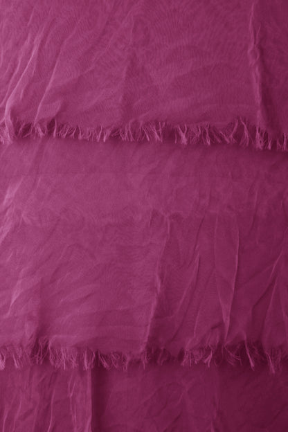 Sleeveless Frayed Detail Silk Midi