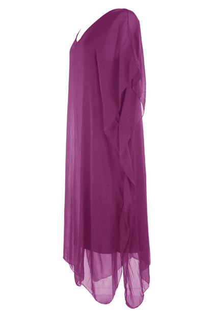 Batwing Silk Kaftan Midi