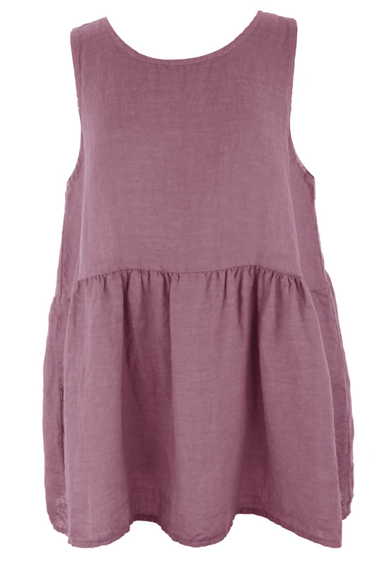 Sleeveless Peplum Linen Top