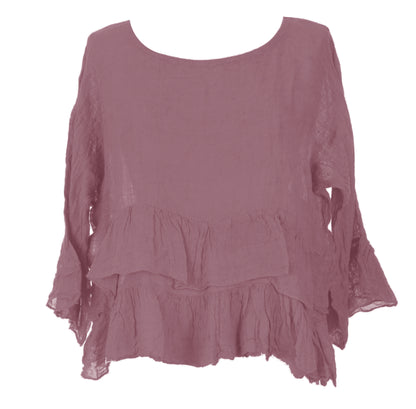 Frill Hem Linen Top