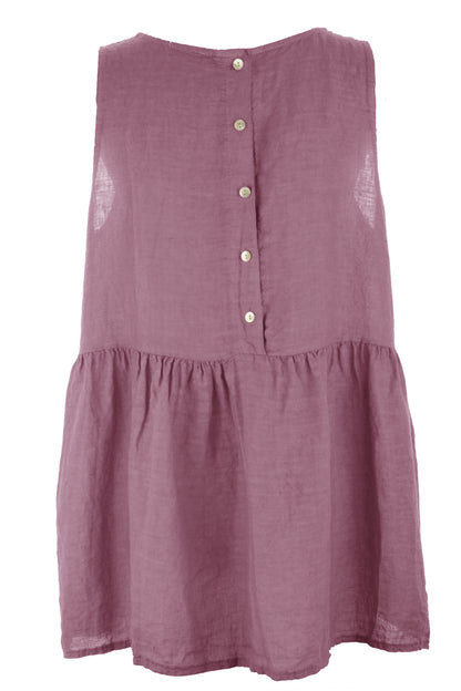 Sleeveless Peplum Linen Top