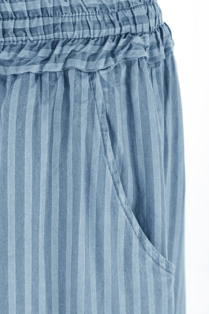 Stripe Wide Leg Denim Trouser