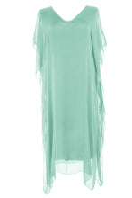 Load image into Gallery viewer, Batwing Silk Kaftan Midi
